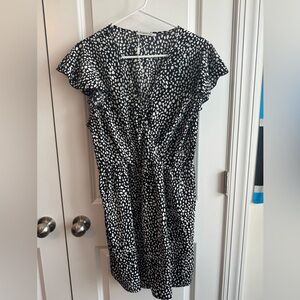 Black and white polka dot romper size xl
